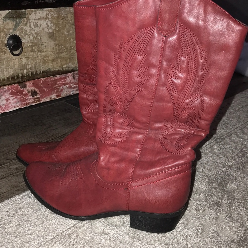Red cowboy boots
